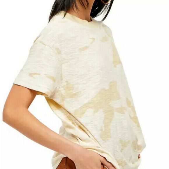 NEW Free People We The Free Maybelle Tee SAND CAMO SIZE SMALL NWT - Picture 1 of 5